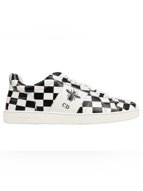 Christian Dior “D-Bee” White & Black Checkered Sneakers - 39